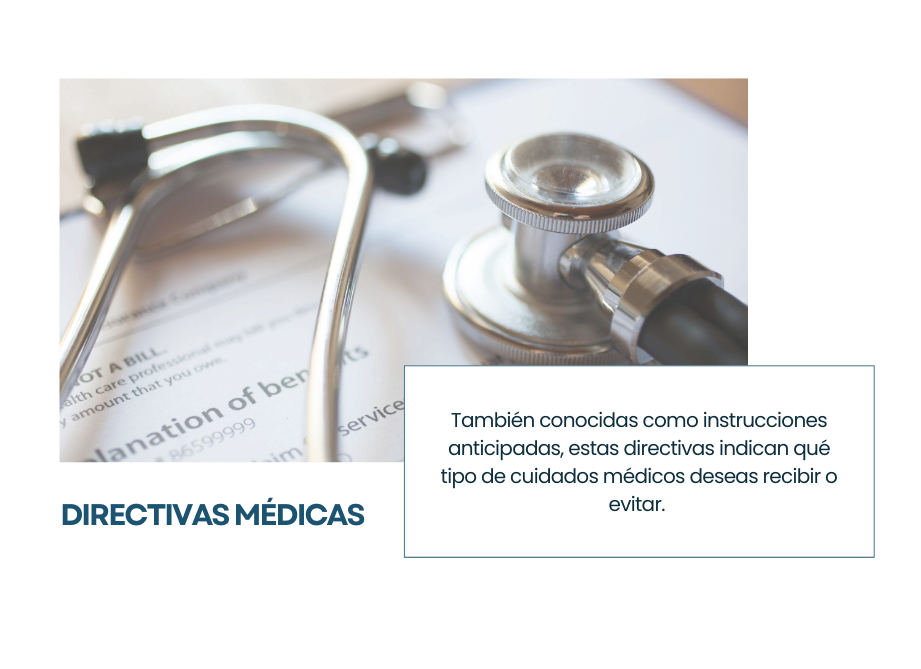 Documentos de instrucciones anticipadas para decisiones médicas en plan de herencia