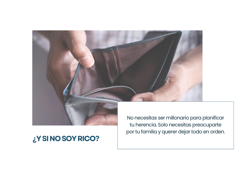 Persona mostrando cartera vacía para ilustrar que el plan de herencia no es solo para ricos