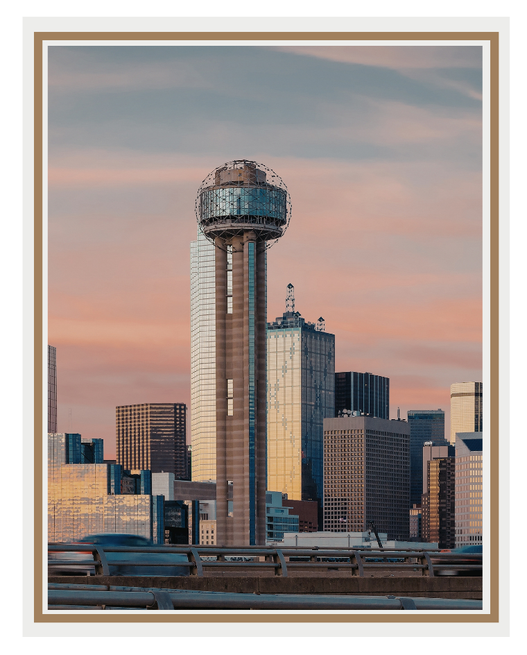 Dallas skyline representing DFW drivers and traffic risks