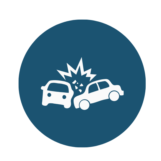 car crash icon representing spring break dwi accidents