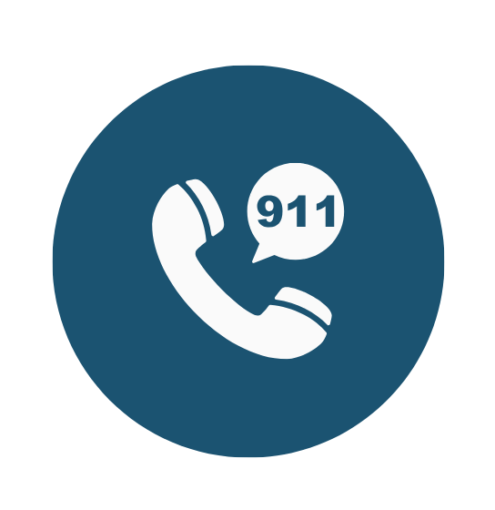 phone icon showing 911 emergency call after accident