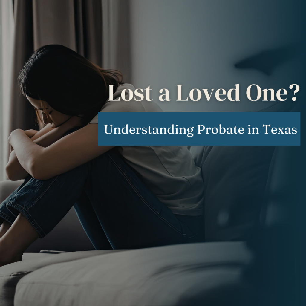 woman grieving after loss while learning about probate in texas