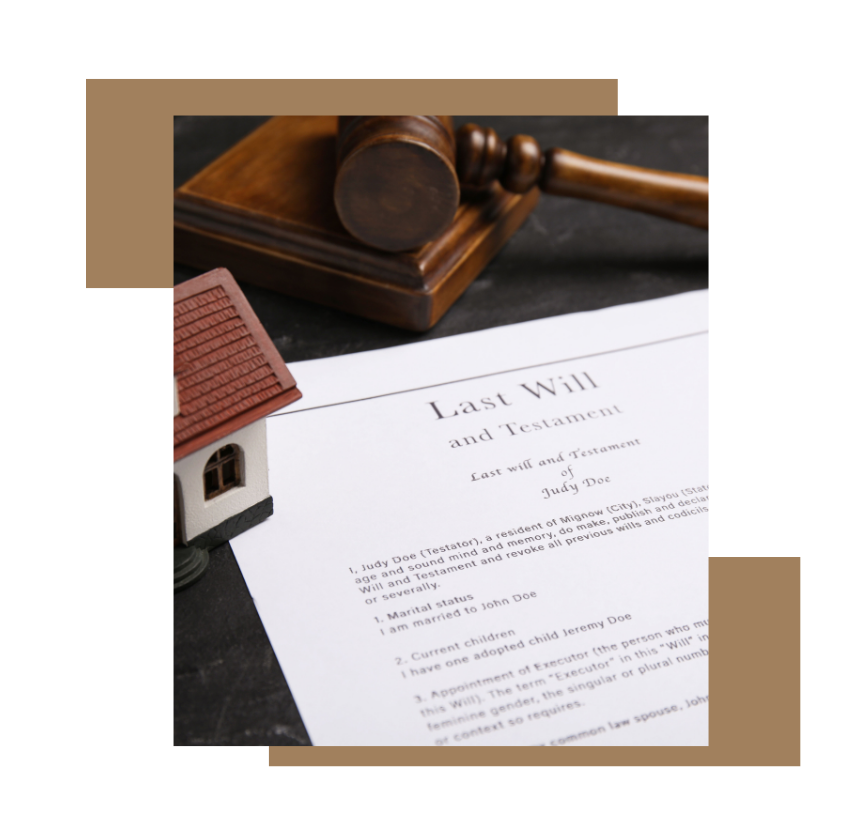 last will and testament with gavel during probate in texas
