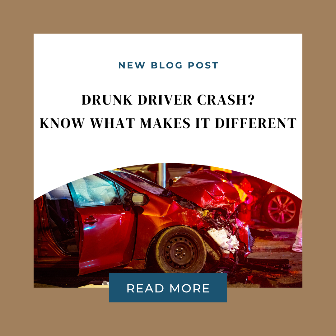 Drunk driver crash blog graphic with damaged car