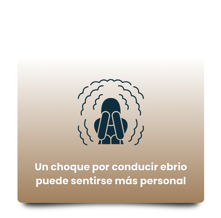 Ícono de angustia emocional después de accidente por conducción ebria