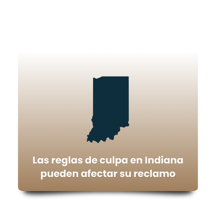 Ícono del mapa de Indiana sobre reglas de culpa en accidentes