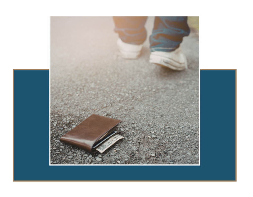 img10 » Ybarra Law Firm Wallet with money left on the road